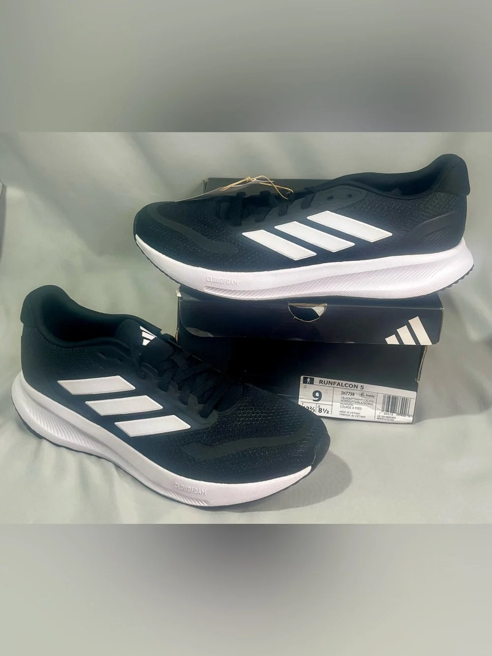 adidas Runfalcon 5 Black/White Men's Athletic Running Shoes
